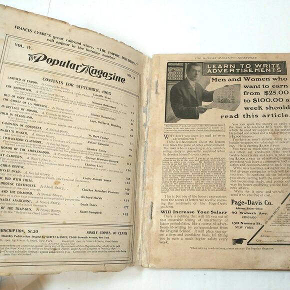 The Popular Magazine Number 5 September 1905 Commander McTurk Cover - Picture 2 of 11